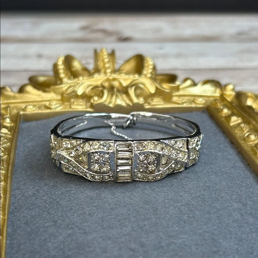 Vintage Ledo Silver Rhinestone Women's Bracelet